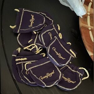 10 Crown Royal Purple Drawstring Bags